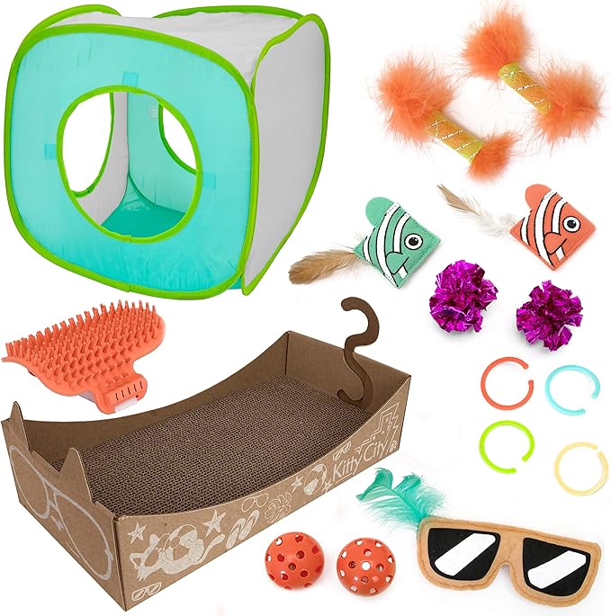 Kitty City Deluxe Cat Toy Box, Brown