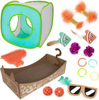 Kitty City Deluxe Cat Toy Box, Brown