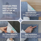 157.5" x 15.8" Cat Scratch Furniture Protector, Self-Adhesive Couch Protector from Cat Claws, Cats Scratching Mat for Couch, Sofa, Wall & Door, DIY Cat Scratch Pads Replacement, 2 Pack (Light Grey)