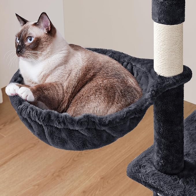 Topeakmart Cat Tower for Indoor Cats 63.5inch, Cat Furniture Condo with Scratching Posts as Kitten Activity Center