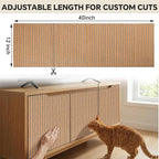 Self-Adhesive Cork Cat Scratcher Mat, 40x12 Inch Cut to Size, Long-Lasting Durable Cat Scratching Pad for Couch, Natural Furniture Protector for Indoor Cats