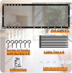 NWK Magic Dog Gate for Stairs Pet Gate for The House Providing a Safe Enclosure for Pets to Play and Rest, 6 Hooks Design (120'' X 30'')