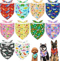 10PCS Dinosaur Dog Bandanas Pack for Small XS Breed Dog Pink Purple Yellow Blue Kerchief Triangle Bibs Scarves for Boys and Girls Grooming Costume