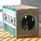 Mixtape Cardboard Cat Scratcher, Large (54 x 31 x 35 cm), Emerald