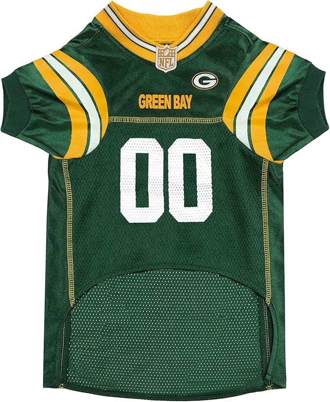 Pets First NFL Green Bay Packers Dog Jersey, Size X-Small, Football Shirt Costume for Pet, Dog Sports T-Shirt, NFL Team Clothing for Cats, Licensed Pet Apparel Available in 7 Sizes and 32 Teams