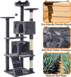 Yaheetech 62in Cat Tree Cat Tower for Indoor Kitty, Pet Furniture w/Double Condo, Scratching Posts, Multiple Platforms and Balls for Kittens, Dark Gray