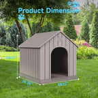 EasyUp Dog House Outdoor Indoor,Dog Kennel Weatherproof Resin Shelter with Air Vents and Elevated Floor for Small Medium Large Dogs,Easy Clean and Assemble(38.62 * 36.26 * 38.07in,Coffee)