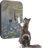 Art Cat Scratcher, Wall-Mountable Cat Scratching Board, Cat Wall Scratcher 16.7x11x1 Inch Cat Scratch Pad and Cat Scratchers for Indoor Cats Toy Furniture Protector（Water Lily Pond）