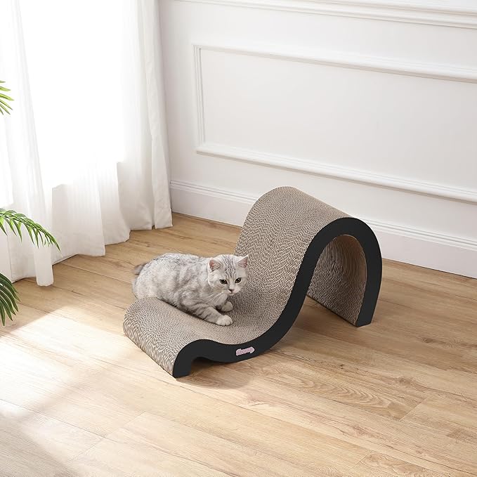 CSR1013A Kona 27" Modern Cardboard Double-Sided Wave Cat Scratcher with Catnip, Ink