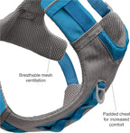 Kurgo Journey Air Dog Harness - Secure Fit for Active Dogs - Padded Chest - Lightweight Ripstop Fabric - Breathable Mesh - Reflective Trim - Back Assist Handle - Orange - Large