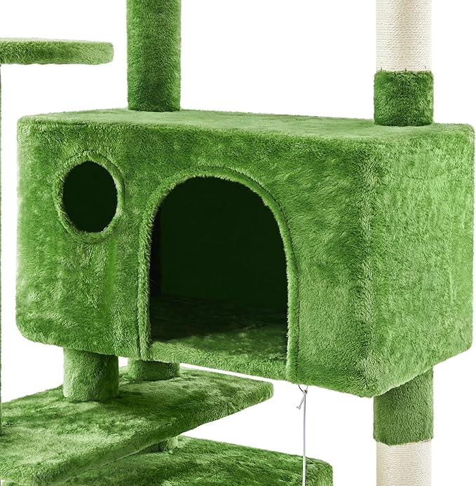 Topeakmart 70in Cat Tree Tower for Inddor Cats with 3 Cozy Platforms 2 Condos and Ladder Cat Activity Center for Kittens