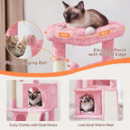 Yaheetech Cat Tree for Indoor Pets, 36in Tower Condo w/Extra Large Perch, Scratching Posts, Board, Dangling Ball, Play Structure for Kittens & Adult Cats, Pink