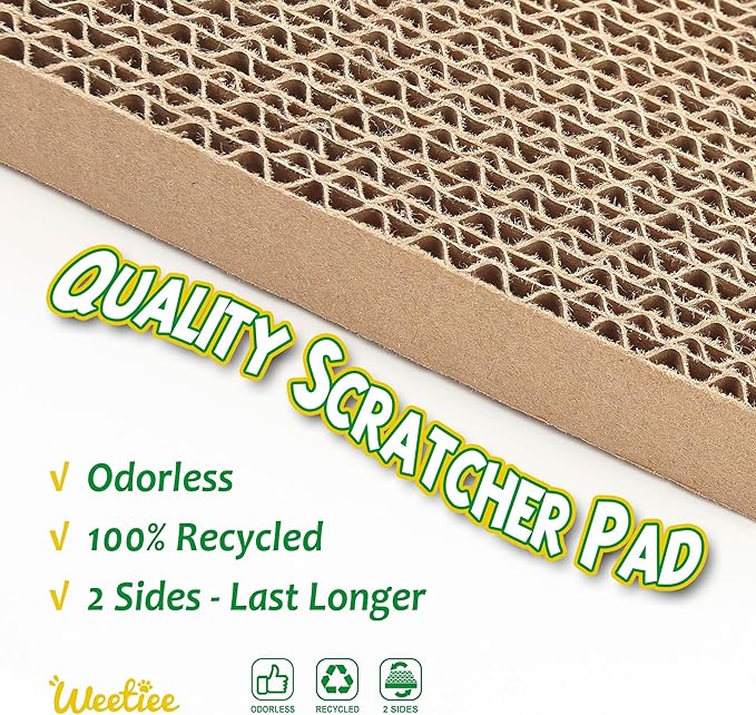 Cat Scratcher, Scratch Pad with Oil Painting, Furniture Saver Scratching Board, Cardboard Cat Scratcher House with Frame, Large Scratching Pad & Scratcher Bed, Cat Cardboard Scratcher for Indoor Cats