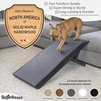 DoggoRamps Dog Ramp for Couch with Safety Rails - Adjustable from 14" to 21" with Anti-Slip PAWGRIP & Convenient Platform Top - for Small Dogs up to 150lbs - Made of Solid Hardwood in North America