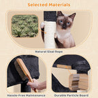 Yaheetech Multil-Level Cat Tree Cat House for Large Cats, 64.5in Cat Tower for Indoor Cats as Modern Activity Center with Scratching Posts & Platform & Perch & Hammock