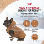 Tuff Pupper Fleece Dog Hoodie Sweater | Teddy Sherpa Outer & Soft Polar Fleece Lining | Adjustable Fit Winter Coat with Hood, Leash Hole, Ribbed Cuffs | for Small Medium Large XL XXL Dogs (Brown, XS)
