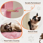 Topeakmart Cat Tower for Indoor Cats 63.5inch, Cat Furniture Condo with Scratching Posts as Kitten Activity Center, Pink