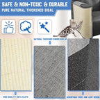Cat Scratcher Furniture Protector Set of 2, Cat Scratch Mat Sofa Protection with Natural Sisal for Furniture Couch Chair Sofa Cat Care Pad (Dark Gray)