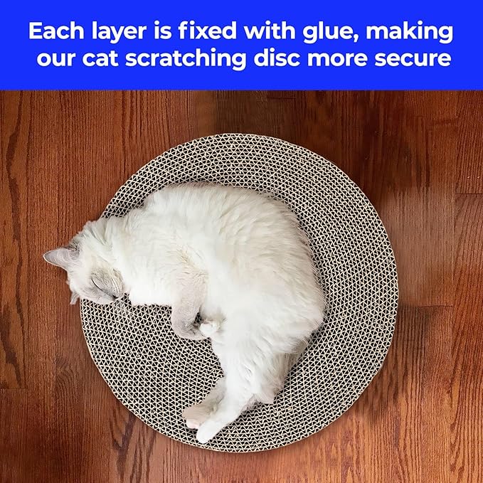 Round cat Scratcher Refill, 10 inch Diameter, 7/8 inch Thickness Scratcher Replacement Pads, Scratching Board Circle, Scratch pad, scratchers for Indoor Cats (1pcs)
