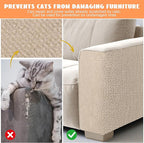Cat Scratch Furniture Protector,Couch Protector from Cat Claws,Cat Couch Scratcher,Adhesive Cuttable Kitten Scratch for DIY Climbing,Suitable for Sofa,Wall,Door,Table Legs (Khaki, 39.3x15.7in)