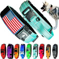 2-Inch Wide Tactical Dog Collar with Control Handle, Adjustable for Medium & Large Dogs, Military Style with Heavy-Duty Metal Buckle, USA Flag Patch & Customizable Name Plate, Training & Everyday Use
