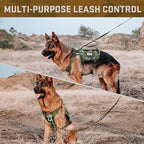 Forestpaw Dog Harness for Large Dogs,Tactical Dog Harness with Handle,No Pull Military Service Dog Vest with Pockets Adjustable for Walking Training,Camo Green,Chest 21.5-45"