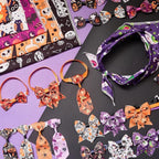 Reginary 120 Pcs Halloween Dog Bandanas Bulk Dog Bows Set Bow Ties Cat Scarf Colorful Washable Triangle Pet Kerchief Cute Bib for Summer Small Medium Large Pets Grooming Accessories Costume