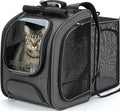 Pecute Cat Backpack Carrier Expandable, Large Space Cat Bubble Backpack, Breathable Cat Carrier, Shaded Dog Backpack Carrier for Travel, Hiking, Vet,12.6" L x 10.2" W x 16.5" H, Gray