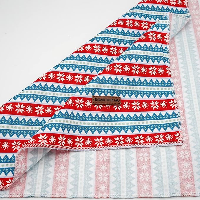 Elegant Little Tail Christmas Bandana - Soft Dog Scarf, Holiday Dog Girl Boy Bandanas, Adjustable, Washable, Small Medium Large Sizes