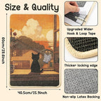 Sisal Cat Scratching Pad - Shedding-Resistant Wall Scratcher Mat for Indoor Cat, Kitten Art Print Sunset Scratching Mats for Carpet Couch Furniture with Adhesive Hook Loop Tape(24 * 16in)