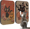 2 Pack Art Cat Scratcher, Wall-Mountable Cat Scratch Pad, Cat Wall Scratcher 16.7x11x1 Inch Cat Scratching Board for Indoor Cats Toy (Pumpkin)