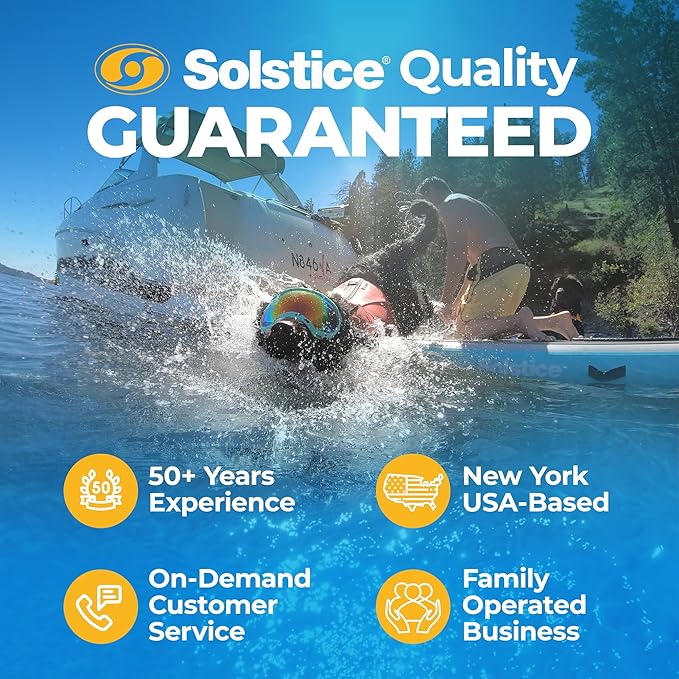 SOLSTICE Inflatable Pup Plank, Dog Water Ramp for Boats & Docks, Party (4-6 Person) Capacity - Floating Platform for Pets for Lake, River, Beach & Swimming Pool, Includes Pump, Patent-Protected Design