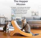 Hepper Hi-Lo Cardboard Cat Scratcher with Real Wood & Metal Frame - 3-Position Cat Scratchers for Indoor Cats - Curved Cat Scratching Board Activates Muscles - Cat Scratching Post for Large Cats