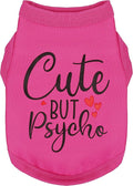 Stylish Dog Clothes: Expressive Cotton Puppy Shirt Vest for Small and Medium Dogs, Featuring 'Cute but Psycho' Slogan Print - Perfect for Showing Off Your Pet's Unique Style! Rose Red 3XL