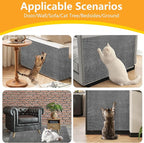 Cat Scratch Pad for Wall,Cuttable and Adhesive Cat Scratching Mat,Fun Interactive Scratcher,Cat Scratch Furniture Protector (Light Gray,39.3×15.8inch)
