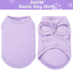 2 Pack Dog Clothes for Small Dogs Summer Dog Shirt Vest Girl Boy Lightweight Puppy T-Shirts Blank Soft and Cool Pet Clothing Sleeveless Medium Large Dog Outfit (Purple+L-Pink, Medium)