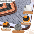 Cat Scratcher Mat, 23.6x15.7 Inch Natural Sisal Cat Scratch Pad, Horizontal Cat Scratching Pad Rug for Indoor Cats with Sticky Tapes, Protect Couch & Carpets（Brown Black）