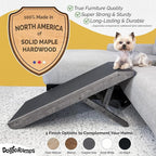DoggoRamps Dog Ramp for Couch with Safety Rails - Adjustable from 14" to 21" with Anti-Slip PAWGRIP & Convenient Platform Top - for Small Dogs up to 150lbs - Made of Solid Hardwood in North America
