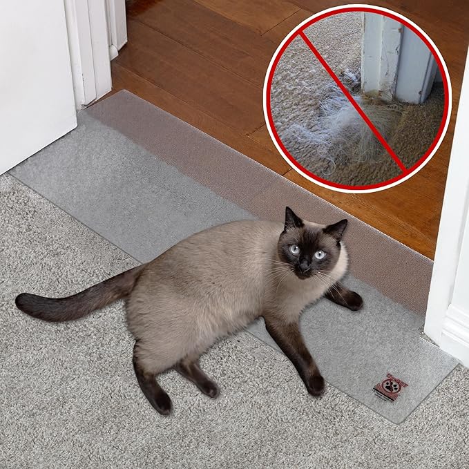 KittySmart Carpet Scratch Stopper Dual Flooring - Stop Cats from Scratching Carpet at Doorways Instantly – Professionally Pre-Cut – Requires No Cutting or Modification - 5 Year Warranty