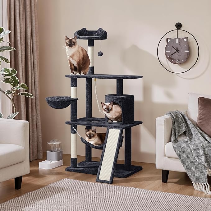 Topeakmart Cat Tower for Indoor Cats 63.5inch, Cat Furniture Condo with Scratching Posts as Kitten Activity Center