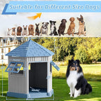 Fancyango Sturdy Dog House Indoor Outdoor for Small Medium Dogs, Weatherproof Puppy Shelter with Elevated Floor & Air Vents, Easy Clean and Assemble (Blue, 36.61" L x 29.5" W x 37.4" H)