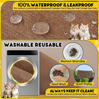 Cat Scratch Furniture Protector - Anti-Slip, Waterproof Sofa Cover to Keep Cats Off, Pet-Friendly Couch Protectors for 3 Cushion Couch, Brown Anti-Scratch Couch Cover for Pets and Kids 150"X71"