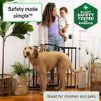 Ingenuity Decorative Panel Tall Baby Gate & Dog Gate, 28"-42" Wide, 30" Tall, Hardware or Pressure Mounted, Install on Top or Bottom of Stairs, Banister, or Doorway - Espresso