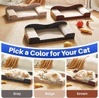 26-Inch Large Cat Scratcher Lounger Bed, Durable Cat Scratching Pad, Cat Scratch Board for Indoor Cats, Corrugated Cardboard Cat Scratcher Bed to Lounge and Scratch, Furniture Protector, Grey