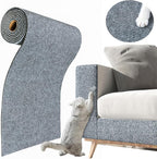 ReWallpaper Cat Scratch Mat Self Adhesive Grey Cat Carpet Roll Peel and Stick Scratch Pad Durable Furniture Protector for Chair Legs Desk Door Side Wall Corner Easy Cut Claw Guard Pet Safe 12inx6.5ft