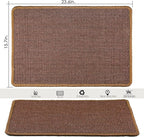 Cat Scratching Mat, 23.6 x 15.7inch Sisal Cat Scratchers for Indoor Cats with Velcro Tapes,Stick on Floor Wall Cat Scratcher,Horizontal Cat Scratcher Protect Carpets and Sofas (Dark Brown)…
