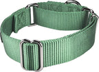 Mikivery Martingale Dog Collar Nylon Adjustable and Safety Training Colourful Comfortable Metal Buckle Pet Collars for Small Medium and Large Dogs(Emerald,M)
