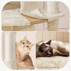 Topeakmart Cat Trees for Large Inoor Cats, 76.5'' Extra Big Cat Tower with 3 Cozy Perches, 3 Warm Condos, Scratching Posts for Cats Kitty