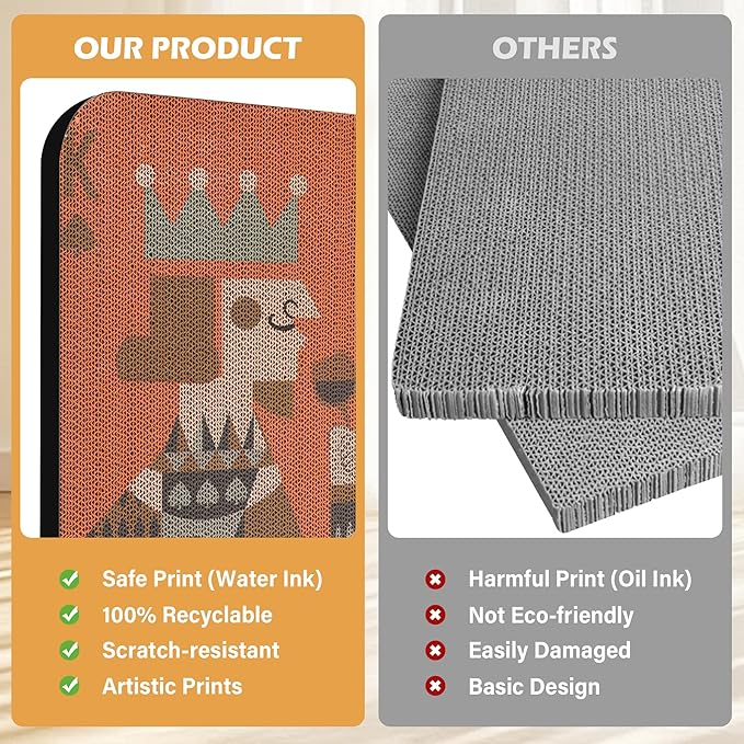 2 Pack Art Cat Scratcher, Wall-Mountable Cat Scratch Pad, Wall Cat Scratcher 16.7x11x1 Inch Cat Scratching Board for Indoor Cats Toy(Poker)