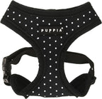 Puppia Dotty Dog Harness Over-the-Head No Pull No Choke Walking Training Adjustable for Small & Medium Dog, Small, Black